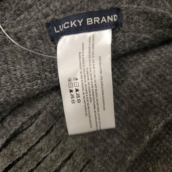 Lucky Brand Gray Fringed Scarf - OS - Picture 5 of 6